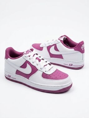 Nike Air Force 1 Low White & Magenta Sneakers Youth/Women~Size 6Y~New W/O Box